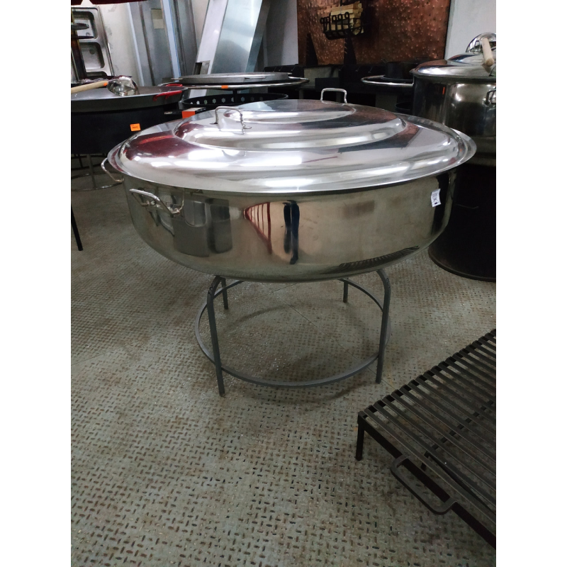 Казан з ручками і кришкою 289л ф1100мм һ350мм, нерж полірований х.