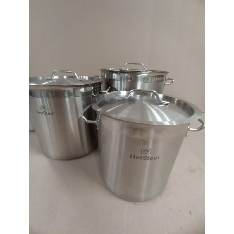 Каструля 16 л, з кришкою, неіржавка сталь із сендвіч дном «HotSteel» неіржавка сталь