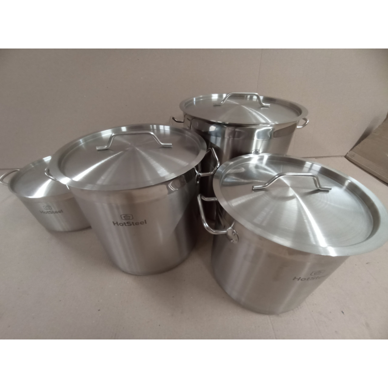 Каструля 24 літри з кришкою з неіржавкої сталі із сендвіч дном «HotSteel»