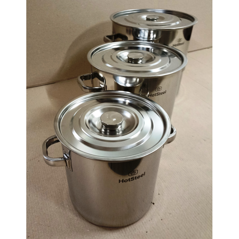 Каструля з кришкою 10,18,30 літрів з нержавіючої сталі “HotSteel“.