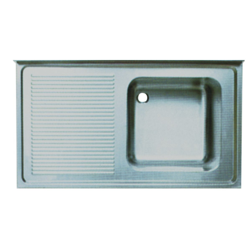 Стільниця штампована для ванни мийної з однією чашею 1200х700 мм Імпорт PROFI-CLASS. Нерж.сталь 1,25 мм